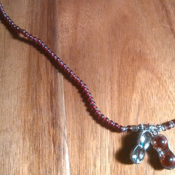 Simulated Orange Sapphire and Garnet Beaded Necklace - Picture 3 of 11